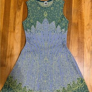 MISSONI Green and Blue Patterned Sleeveless Dress